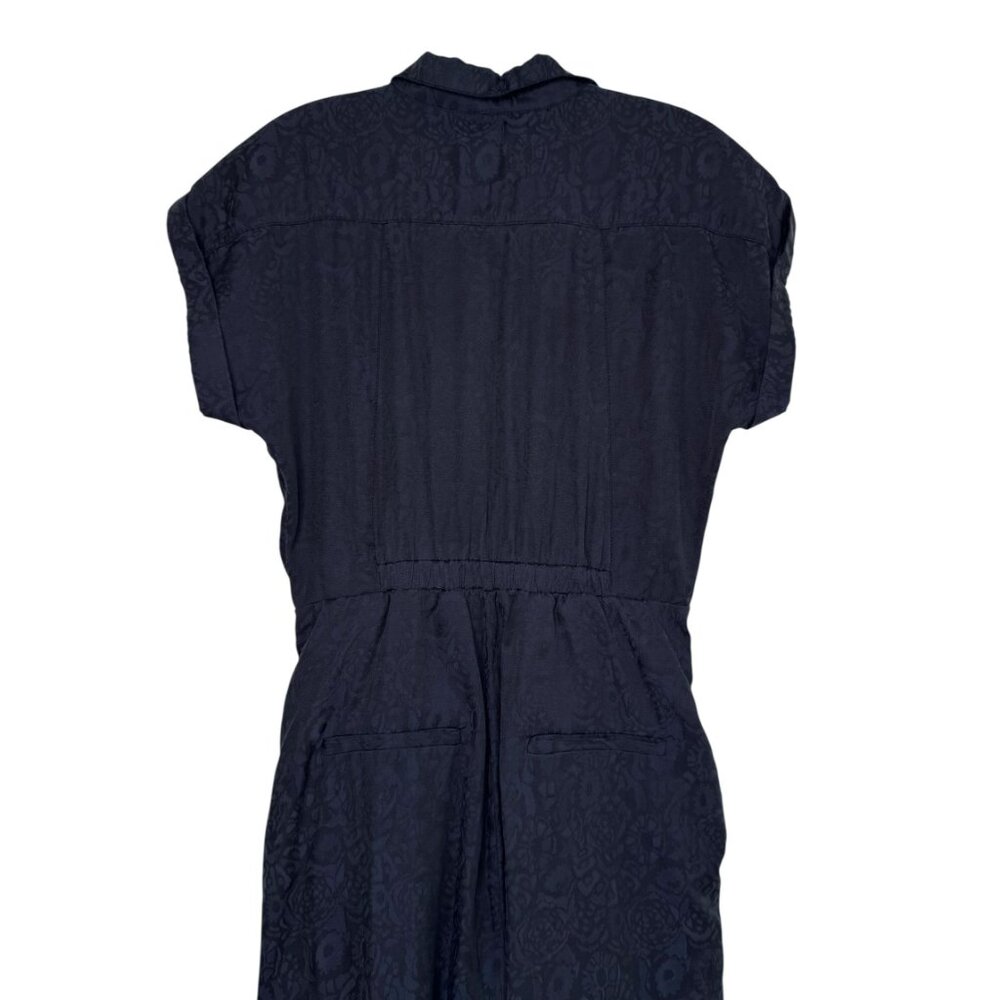 Anthropologie Ett:twa Navy Blue Tie-Front Wide Leg Jumpsuit Size 4 - Picture 7 of 10